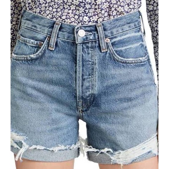 Agolde Pants - AGOLDE Parker Distressed Vintage Denim Shorts Button Fly 25